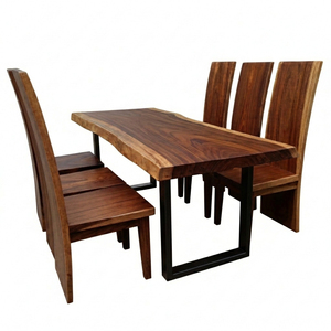 Niwara Modern Dining Room Furniture Set 6 Block Chairs Durable <b>Adjustable</b> Iron <b>Leg</b> <b>Table</b> for Home Hotel Kitchen Dining Room Use - Product Image 2