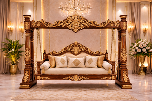 Fabricante de columpios de madera de teca para interiores con base de elefante, columpio tradicional para decoración de sala de estar, compre un columpio premium para el hogar. - Product Image 6