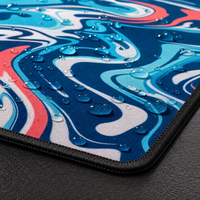 Tapis de bureau en caoutchouc à transfert thermique grand format, motif vague abstraite, design artistique fluide, imperméable, anti-rayures, tapis de souris pleine table