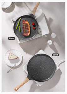 Tawa antiadherente con revestimiento de granito premium para cocinar sin aceite, con un diseño elegante y un cuerpo resistente. - Product Image 6