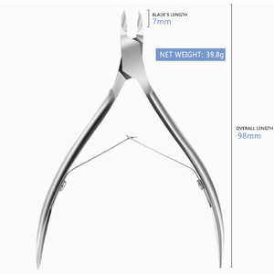 Beauty Tool Factory Customized Stainless Steel Golden Curved Blade Professional Durable Cuticle Nipper Full Jaw7mm Finger Nails - Product Image 5
