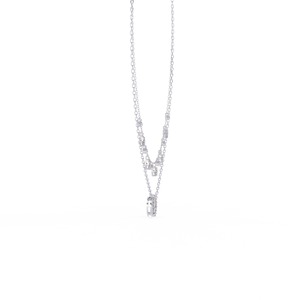 Collar de Joyería de Diamantes en Capas de Oro Blanco de 10K, 14K y 18K con Colgantes de Círculos Celestiales Entrelazados - Product Image 3