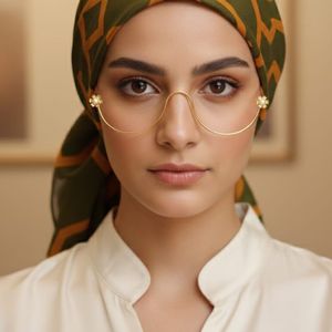 Handmade Brass Gold Plated Facelet eyewear Jewelry Set for Women Bridal Indian Necklace & Earrings Wholesale Manufacturer - Product Image 1