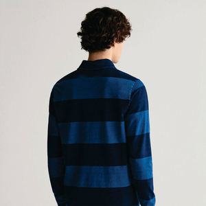 Vente flash : Maillot de rugby pour homme, couleur bleu uni, coupe classique, logo brodé personnalisé, vêtements d'hiver, t-shirts polo à manches longues pour homme - Product Image 2