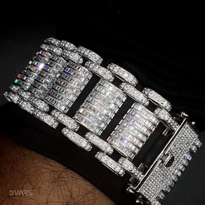 Bracelet chaîne cubaine pour homme en moissanite VVS, argent sterling 925, certifié luxe - Product Image 5