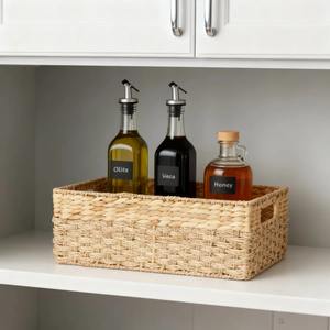 Cesta organizadora de junco marino y jacinto natural tejida a mano, cesta de almacenamiento hecha a mano, venta al por mayor, ecológica, hecha en Vietnam - Product Image 3