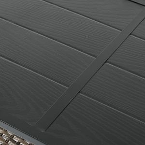 Set di Mobili da Giardino in Vimini PE per Quattro Stagioni con Tavolo in Metallo Nero - Product Image 4