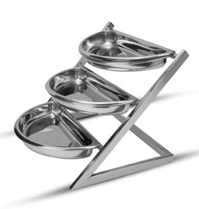 Soporte para ensaladas de acero inoxidable semicircular para catering - Product Image 2