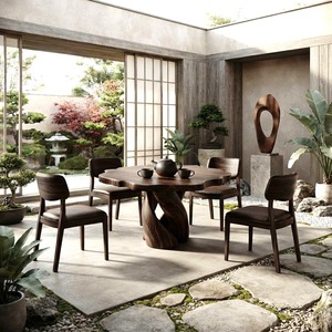 Luxurious and uniquely crafted wooden <b>dining</b> <b>table</b> designed to create a warm and inviting atmosphere - Product Image 4