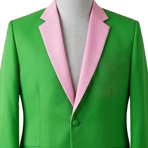 Blazer Verde para Mujer Divine 9 con Forro Rosa, Cierre de un Botón, Cuello de Solapa, Manga Larga, Corte Regular, Color Sólido para Todas las Temporadas - Product Image 2
