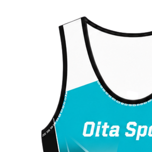 Maillot de compétition de course à rames turquoise et blanc pour homme, sans manches, uniforme de performance, singlet de course, personnalisable, vente en gros, sport d'équipe - Product Image 4