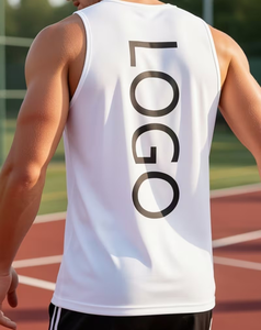 Customized Brand Men's Yellow Sleeveless Tank Top O-Neck Solid Color Casual Comfortable Breathable Quick Dry Knitted - Product Image 4