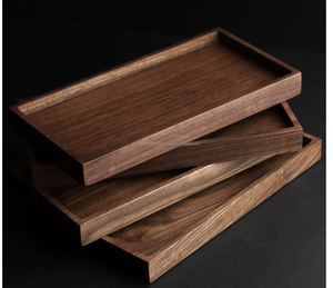 Plateau de service personnalisé, style nordique moderne, simple, couleur unie, rustique, plateau carré en bois d'acacia d'Inde - Product Image 2