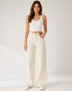 Jeans Rectos Transpirables de Mezclilla Lavada a la Piedra, Corte Regular, Estilo Urbano, para Mujer, Precio Económico, Invierno - Product Image 5