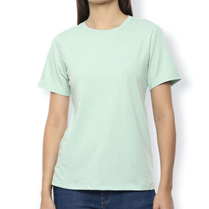Vente directe d'usine, t-shirts confortables pour femmes, collection été, matière respirante, t-shirts pour femmes de couleur unie - Product Image 1