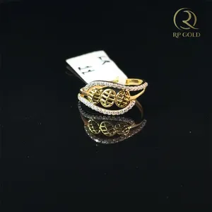Elegant <b>gold</b> <b>ring</b> with sparkling stones modern geometric design stylish luxury jewelry for women perfect for daily wear - Product Image 1