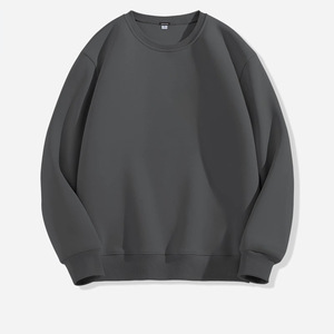 China Bangladesh Factory Price OEM Customized Logo Embroidery Round Neck Pullover Loose Fit Casual Solid Color Men Sweatshirt - Product Image 5