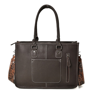 Sac fourre-tout en cuir repoussé floral pour femme, sac à bandoulière en cuir de vachette avec sangle amovible, sacs fourre-tout pour femme - Product Image 2