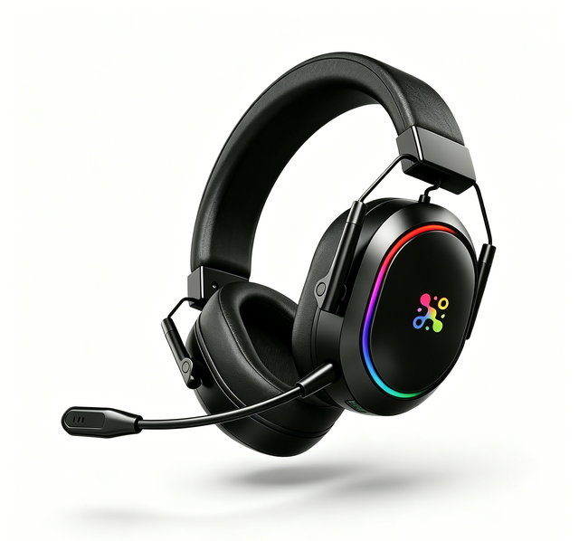 LDON F02 Over-Ear Wireless Gaming Headset Sports Active Noise Cancellation (ANC) RGB Lighting Surround Sound Low Latency LED