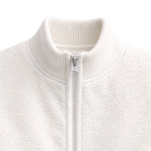 Custom <b>Women's</b> Off White Sherpa <b>Fleece</b> Vest Ribbed Collar Utility Pocket Full Zip Sleeveless Outerwear Warm <b>Gilet</b> Wholesale OEM - Product Image 6