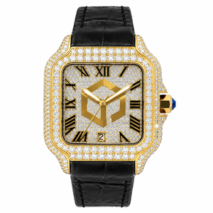 Reloj de Pulsera de Cuarzo de Lujo con Diamantes de Imitación Moissanite, Estilo Hip Hop, para Hombre, Poligonal, Analógico - Product Image 3