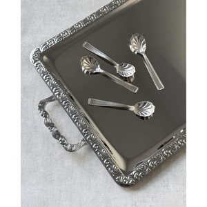 Plateau rectangulaire en acier inoxydable argenté, plateau de service décoratif, vaisselle pour la restauration, hôtel, restaurant, fournitures en gros - Product Image 3