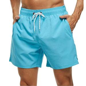 Men's Breathable <b>Nylon</b> Quick Dry Swim Trunks Beach <b>Shorts</b> with Elastic Waist Zipper Pockets and Mesh Lining - Product Image 4
