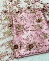 Tissu brodé malté, tissu brodé en gros, tissu dentelle, tissu à sequins, tissu pour vêtements, tissu pour confection, approvisionnement mondial à l'exportation