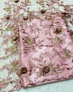 Premium Multi Embroidery Lace <b>Fabric</b> Cotton Voile <b>Fabric</b> for Wedding Dress Women Apparel - Product Image 2
