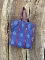 Sac fourre-tout réutilisable en coton Kantha brodé vintage, fait main, écologique, pour le shopping, les voyages, la plage, les pique-niques et les courses