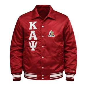 Veste universitaire classique Kappa Alpha Psi à 3 lettres en satin blanc, vêtements de fraternité grecque avec un design classique, confort et style de qualité supérieure - Product Image 4