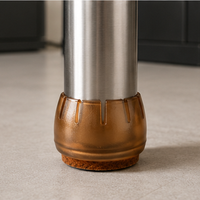Capuchons de pieds de meubles ronds marron 30 mm en PVC pour la protection des sols