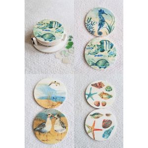 Sous-verres en MDF imprimés, durables, revêtus d'émail, protection de table pour la maison, la cuisine, la salle à manger, le café, résistants aux rayures, décoration de café - Product Image 4