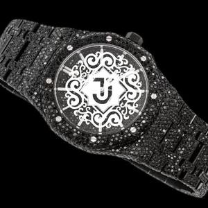 นาฬิกาข้อมือเพชรโมอิสซาไนต์ VVS คุณภาพดีที่สุด รุ่น Black Roduam ประดับเพชรเต็มเรือน ดีไซน์หรูหรา ตัวเรือนสแตนเลสสตีล ทนทาน เหมาะสำหรับงานต่างๆ และเป็นของขวัญ - Product Image 2