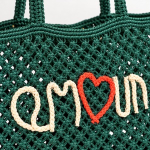 Custom Lettering <b>Crochet</b> Tote <b>Bag</b> Wholesale Women's Mesh Shoulder <b>Bag</b> for Beach Resort and Boutique Retail - Product Image 2
