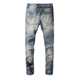 Jeans en denim pour hommes personnalisables, coupe droite décontractée, pantalon slim pour garçons, tissu de bonne qualité pour jeans - Product Image 2