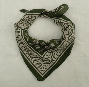 Wholesale 53x53cm 100% Soft Cotton Hand Block Print Bandana <b>Scarf</b> Green <b>Square</b> Floral Head Wrap Breathable Durable Spring Summer - Product Image 5