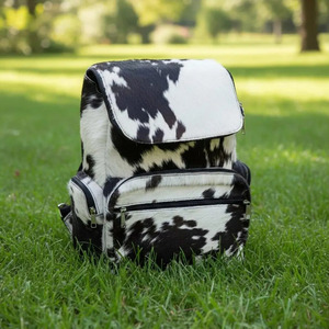 Sac à dos en cuir de vachette en gros avec fermeture éclair, sacoche unisexe pour ordinateur portable, bretelles souples et tendance - Product Image 3