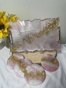 Indian Manufactured <b>Epoxy</b> Resin Serving Tray Elegant Handmade Home Decor for Coffee <b>Table</b> Vanity Available for Wholesale - Product Image 4