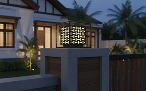 Lampe de poteau LED de style baroque Vietnam CM Decor pour extérieur, villa, jardin, noire, E27, IP65, luminaire décoratif de colonne, AC 220V (±10%) - Product Image 4