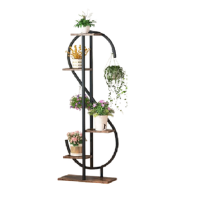 Support de plantes moderne en fer industriel pour intérieur et extérieur, finition émaillée, cadre métallique, présentoir pour pots de fleurs pour la maison - Product Image 2