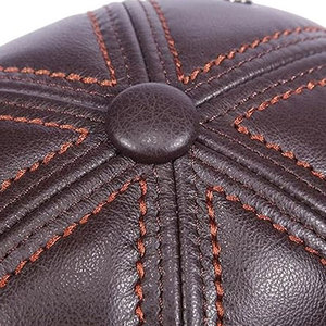 Gorra de Béisbol Personalizable al por Mayor, de Cuero Genuino, Unisex, Transpirable, Impermeable, de 6 Paneles, Ajustable, con Cierre a Presión, para Todas las Estaciones, de Lona - Product Image 5
