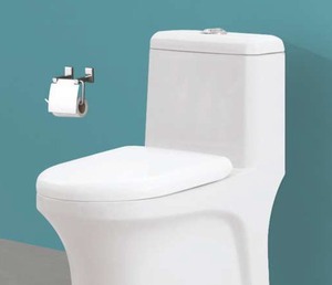 WC monobloc 735x360x655mm avec siphon en S 225mm et système de chasse d'eau à lavage direct - Product Image 2