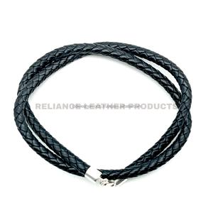 5mm RTS Jewelry Black Shine Bolo Braided Leather Cord Premium Braided Leather <b>String</b> for Craft Projects - Product Image 2