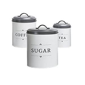Nuevo juego de 3 recipientes para azúcar, té y café, con tapa, para la mesa de la cocina, juego de recipientes decorativos. - Product Image 1