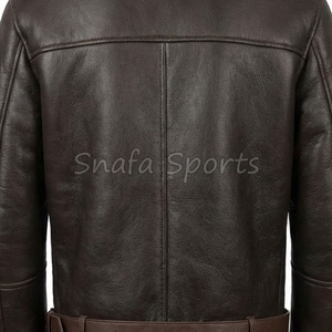 Custom Made Flying Aviator Shearling Winter Fur Leather <b>Jacket</b> for <b>men</b> with Turn Down Collar Zipper Closure <b>Jacket</b> - Product Image 5