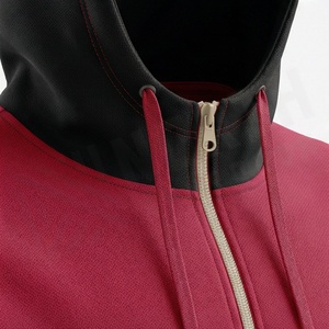 Survêtement à capuche pour homme, rouge et noir, avec fermeture éclair intégrale, poches latérales, vêtements de sport décontractés, tenue d'automne - Product Image 4