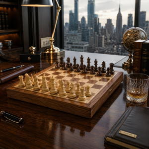Juego de Ajedrez de Madera de Lujo |   Tablero de Ajedrez Magnético Plegable con Almacenamiento, Juego de Estrategia Clásico Hecho a Mano para Adultos y Niños, Regalo de Viaje - Product Image 4
