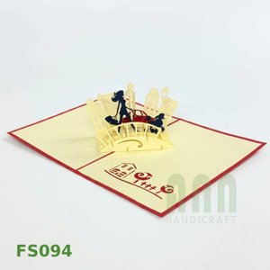 ANN HANDICRAFT Handmade 3D Walking Girl Pop-up Friendship Card 4-Color Die-Cutting Printed Paper <b>Matte</b> <b>Varnishing</b> for Mother's - Product Image 5