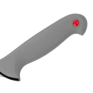 Cuchillos para Deshuesar con Mango Gris, Hoja Curva Estrecha Plateada, Protector de Dedos Negro y Detalle de Mango Rojo para Recortar Carne y Uso en la Cocina - Product Image 6